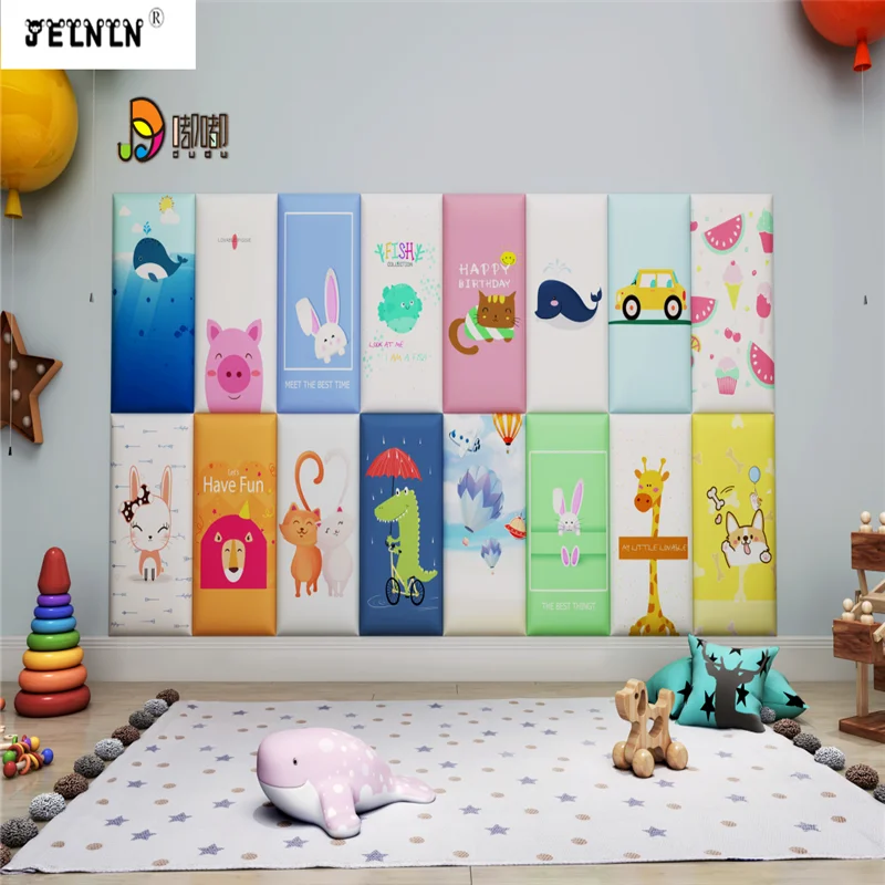 Детская мягкая сумка мультяшная кровать голова спальни стена окружающая заднюю