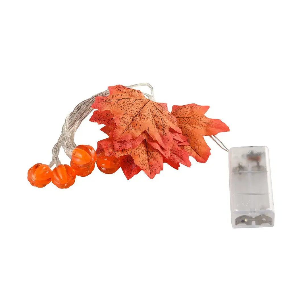 

20 Lights Maple Leaf Pumpkin Battery Lights LED String Lights Thanksgiving Strings Holiday Halloween Decoration Lights