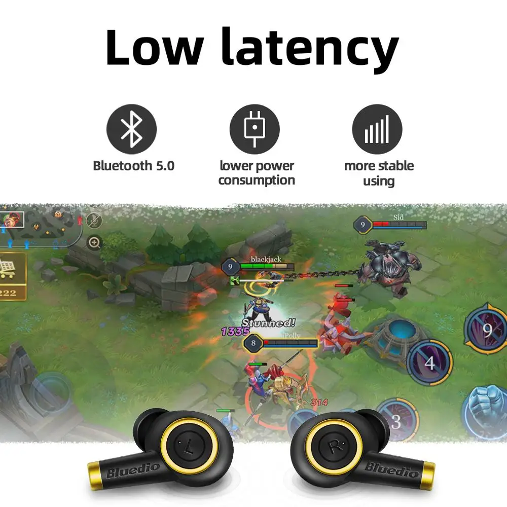 Bluedio TWS наушники Bluetooth беспроводные спортивные водонепроницаемые AI распознавание