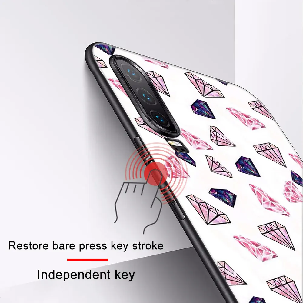 

Diamond Case for Huawei P40 P30 P20 Pro Lite Mate 30 40 20 Lite Pro Honor 30 20 10 9X Pro Lite P Smart 2020 Black TPU Cover Capa