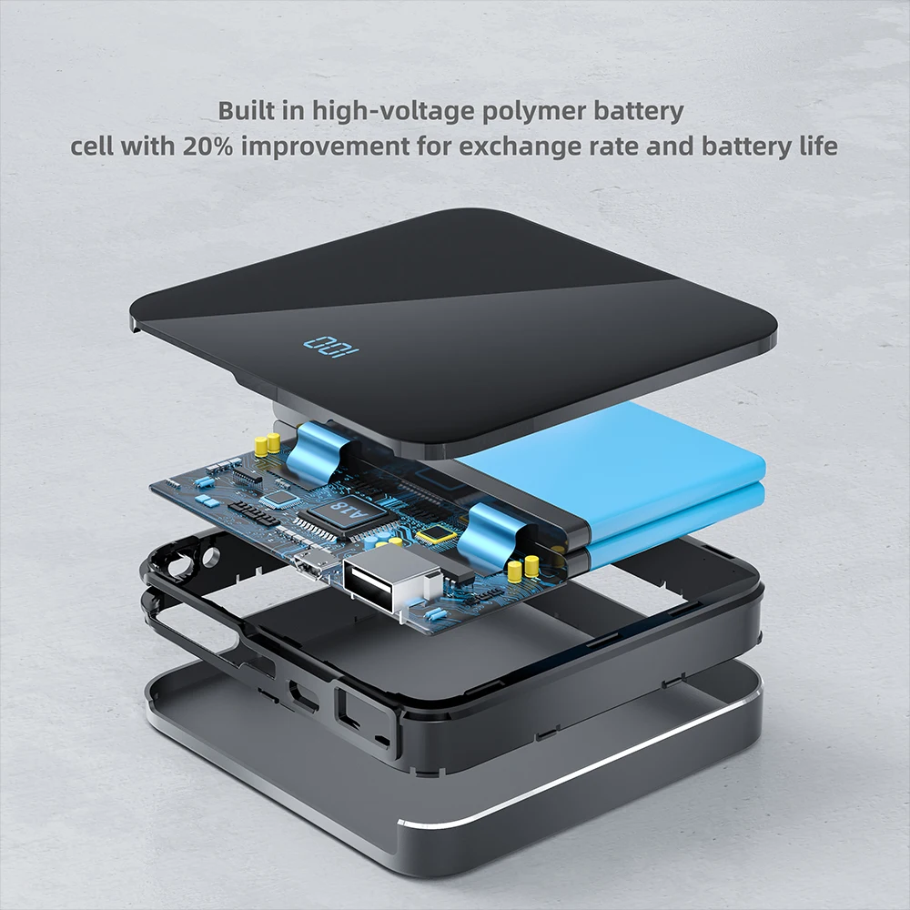 led dispaly powerbank built in cable 10000 mah mini povebank slim power bank for iphone 12 samsung vivo realme free global shipping