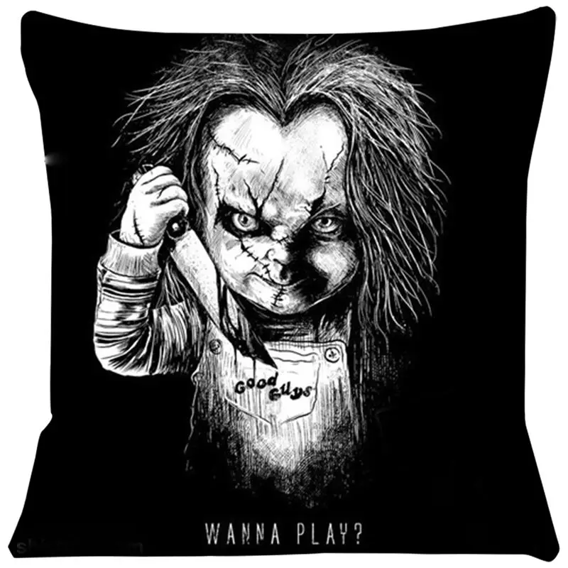 Чехол для подушки с ужасным фильмом подушка стульев короткая плюшевая дивана