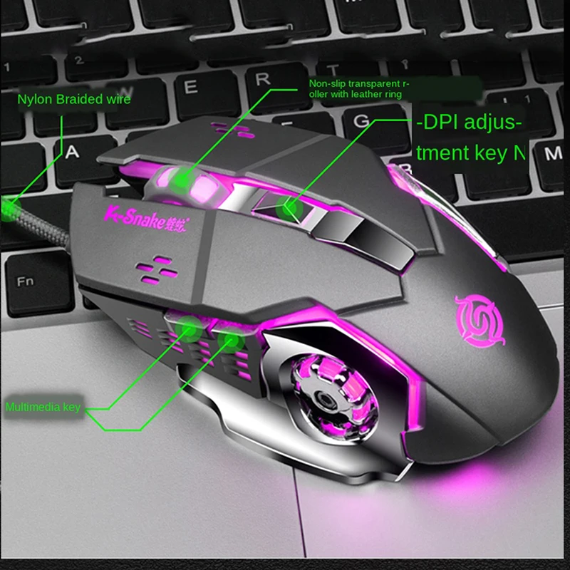Проводная USB-мышь для ПК 4 уровня DPI 1200/1600/2400/3200 6 кнопок | Компьютеры и офис