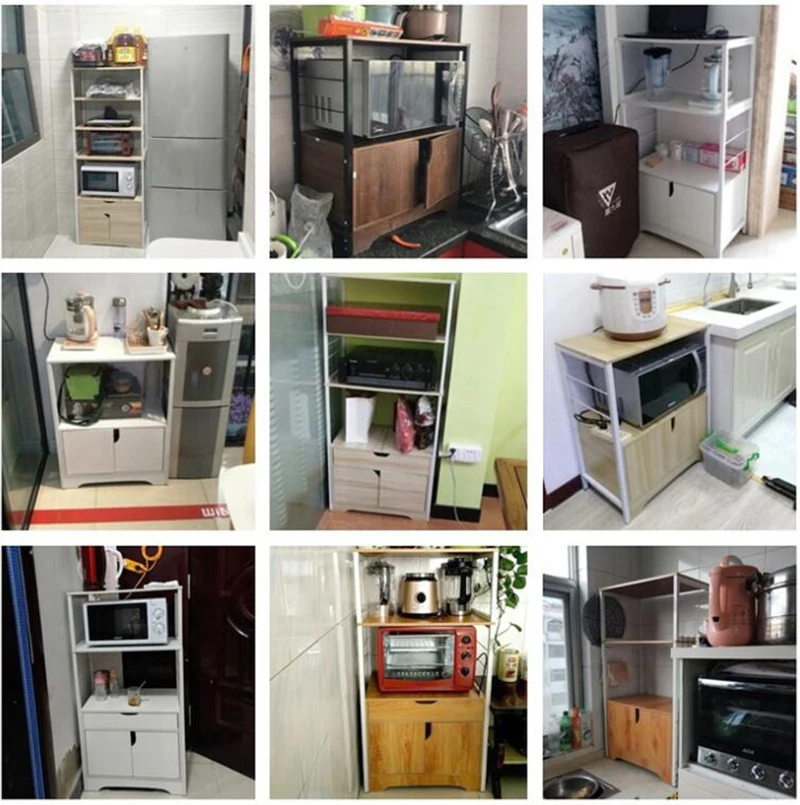 23 layer kitchen cabinet with drawer door for microwave oven kitchenware storage organize cupboard kitchen shelf rack free global shipping