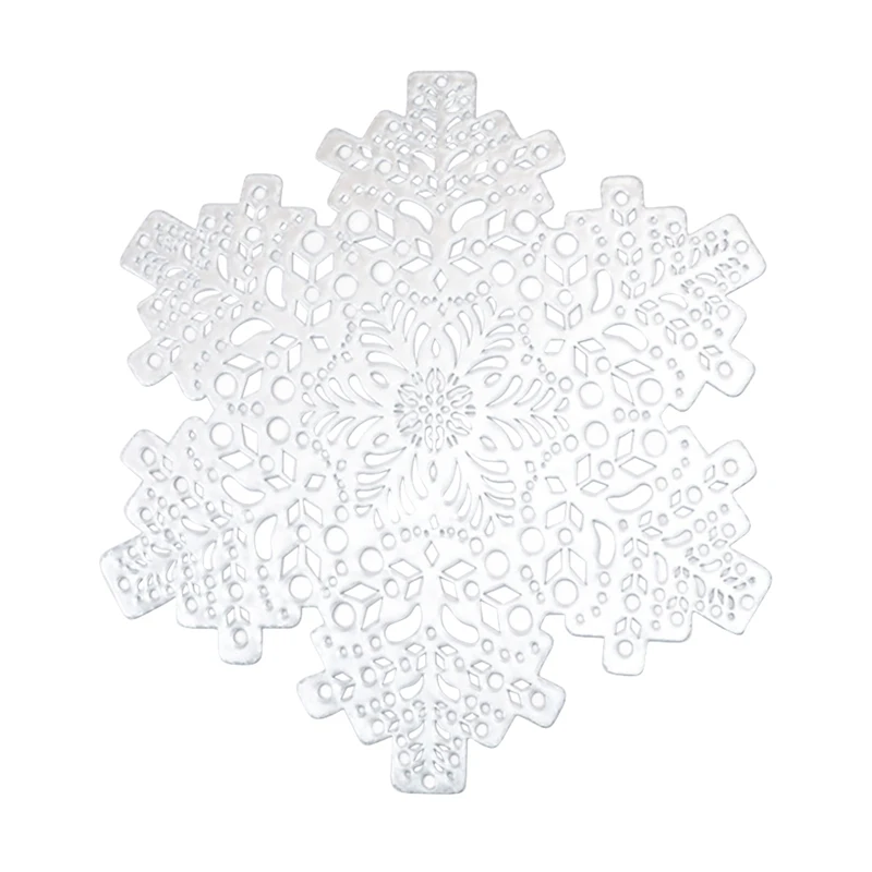 

Western Style Placemat PVC Table Mat Christmas Snowflake Design Hollow Insulation Restaurant Table Decoration Bowl Dish Tray Pad