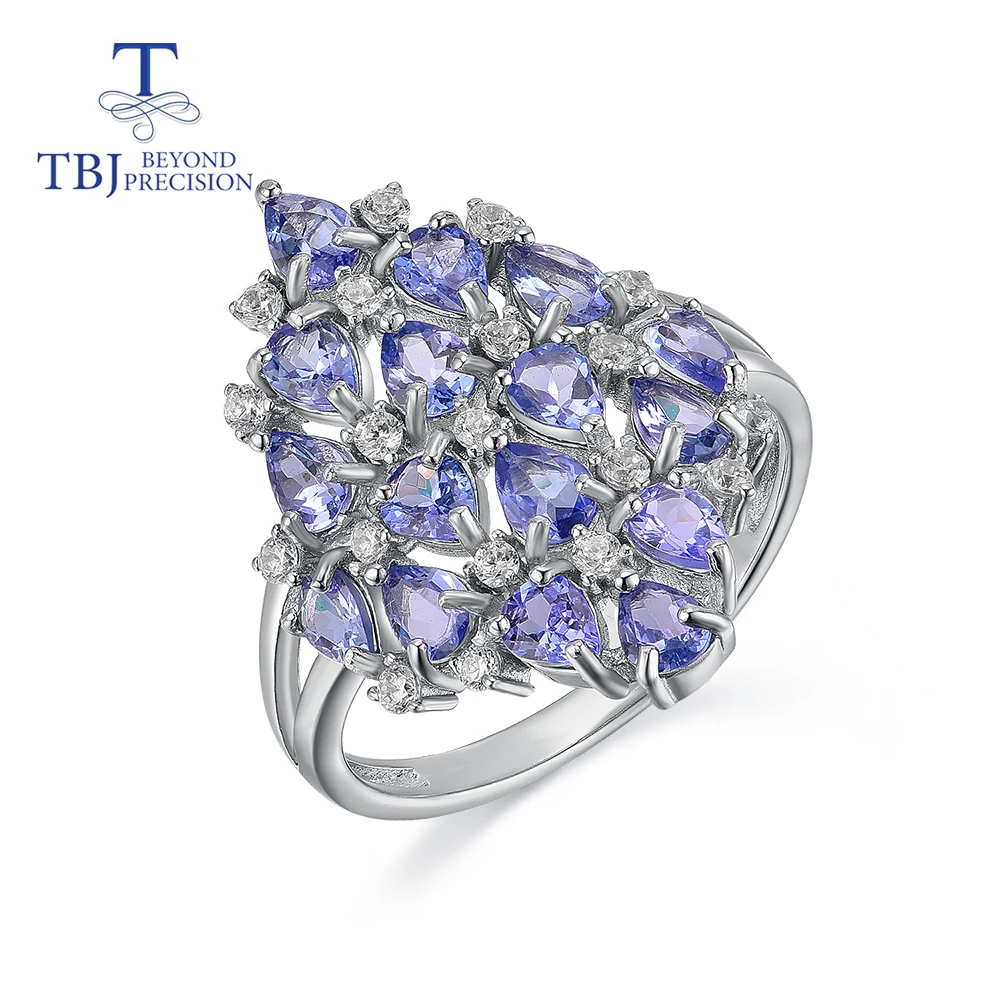 Женское кольцо с танзанитом TBJ Ювелирное Украшение драгоценными камнями в оправе