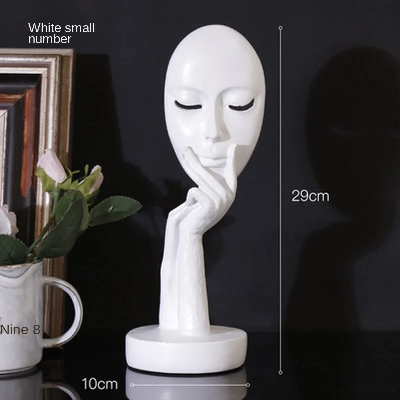 

Modern European-style Decorative Resin Abstract Lady Face Statue Living Room Home Decoration Accessories Desk Decoration 2021