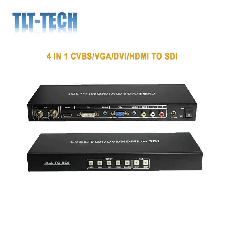 4 In 1 VGA/AV/DVI/HDMI to SDI CVBS TO SDI Support 3G-SDI for broadcast