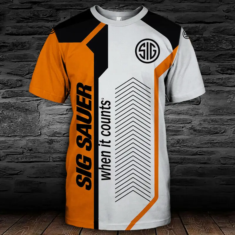 

SIG logo T-shirt 3D digital printing short-sleeved high-quality Harajuku polo fashion casual sportswear oversized sweater top