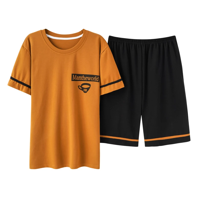 

New Couple Sleepwear Men And Women Matching Home Suit Cotton Chic Letter Print Short Sleeve Leisure Nightwear Pajamas For Summer