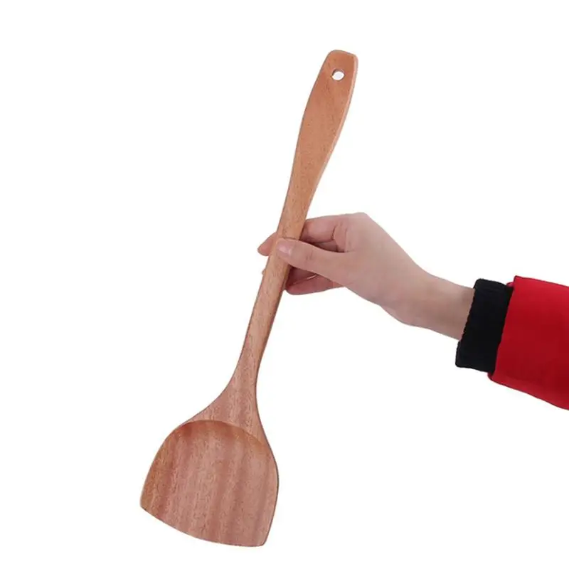 3 шт. антипригарный кухонный деревянный шпатель с длинной ручкой Деревянный
