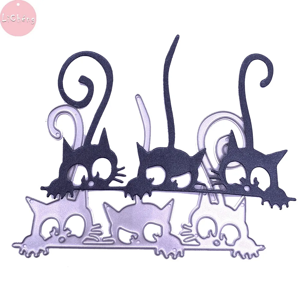 Милые кошки металлические резные штампы Скрапбукинг фото открытки в альбом