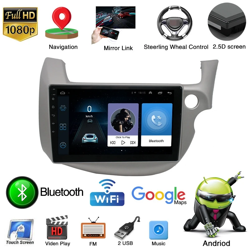 1 + 16G Android 8 автомобильный Радио мультимедийный плеер для Honda Fit правый руль 2008-2013