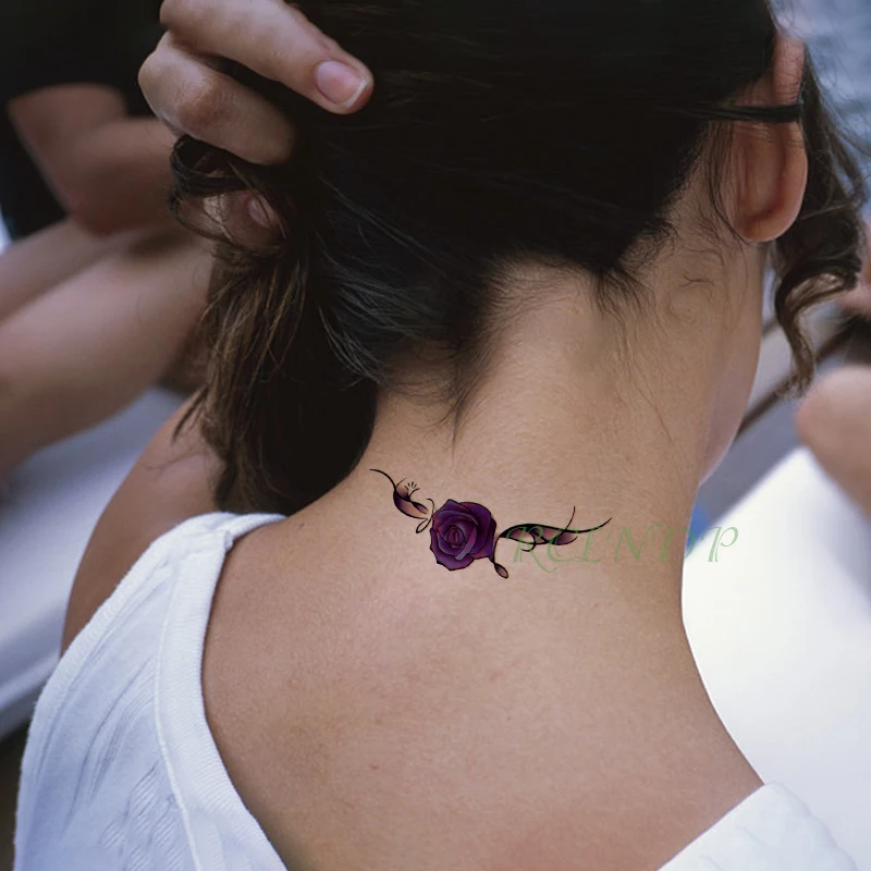 Водонепроницаемая Временная наклейка для тату с розовым цветком вишни маленькие