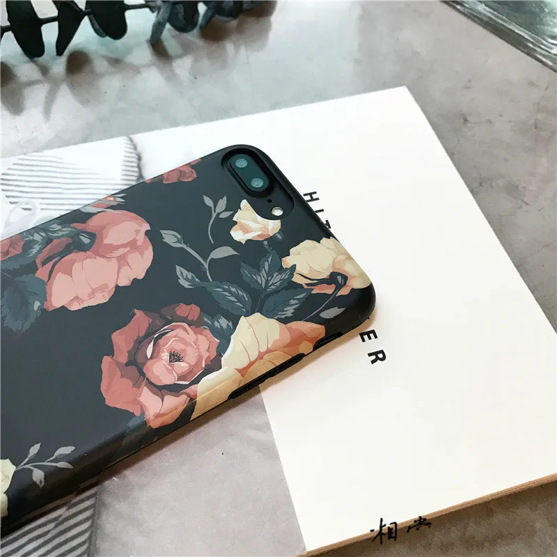 luxury Vintage Rose Flower Phone Case For iPhone 11 Pro Max XR Xs X Xsmax 6 6s 7 8 Puls Retro Soft Silicone Back Cover |