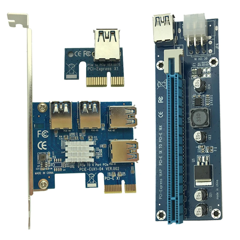 Новая карточка для майнинга PCIe 1 до 4 PCI Express 16X слоты райзер карта E 1X 16x внешний e