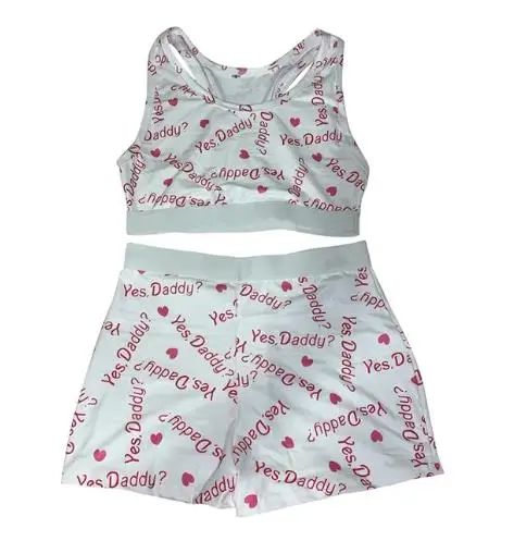 

Summer Women Pajamas Shorts Set Cotton Soft Sleeveless Crop Tops+Shorts Set For Girls Sleepwear Nightwear Homewear Pajamas