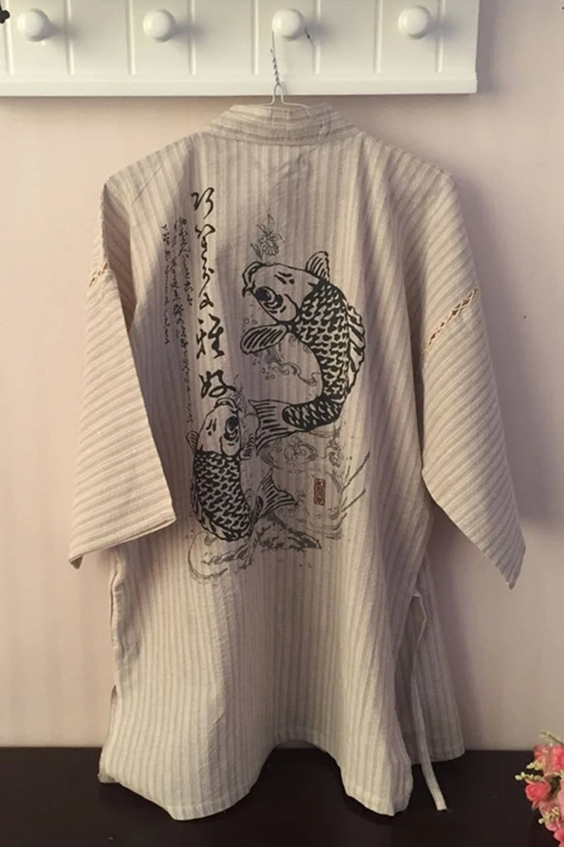 Японские кимоно Haori мужские Сакура Тигр топ шорты Домашняя одежда пижамы