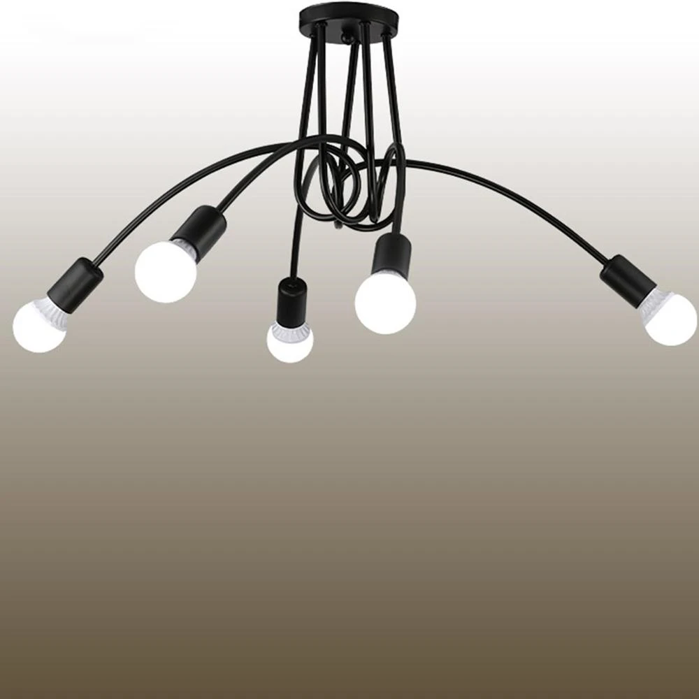 

Loft Spider Ceiling Chandelier LED E27 Lamp Modern fixtures ding room bedroom Creative Home lighting Multiple Wrought Iron light