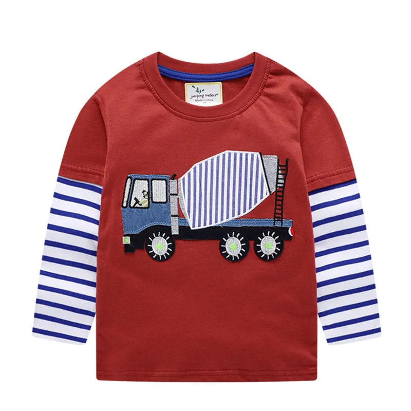 

Baby Applique Long Sleeve T shirts Boys Girls Tops Cotton Clothing New Arrival Autumn Spring Kid T shirts for Boy