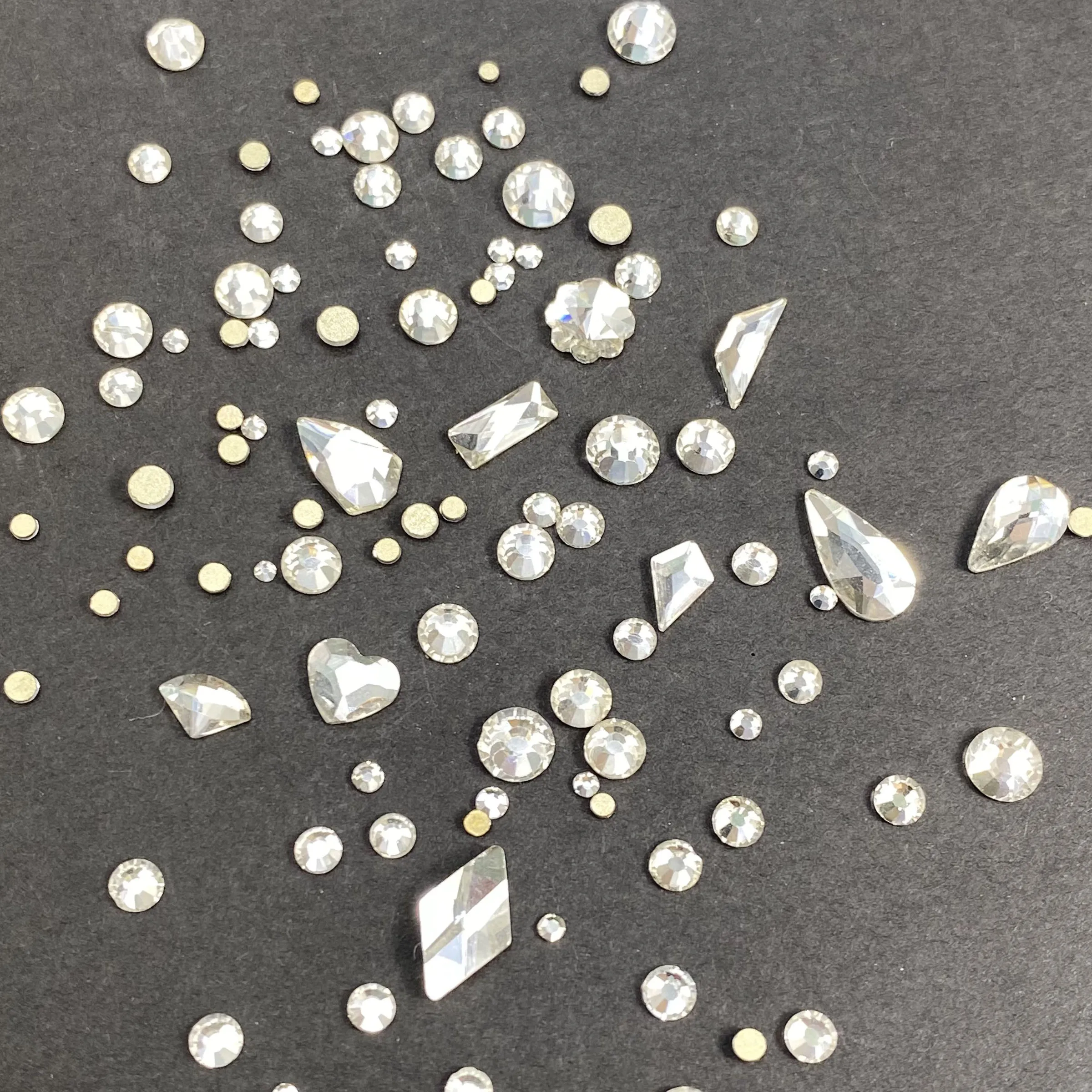 Прозрачный цвет 1 коробка Микс-форма блестящие 3D Стразы плоская задняя сторона