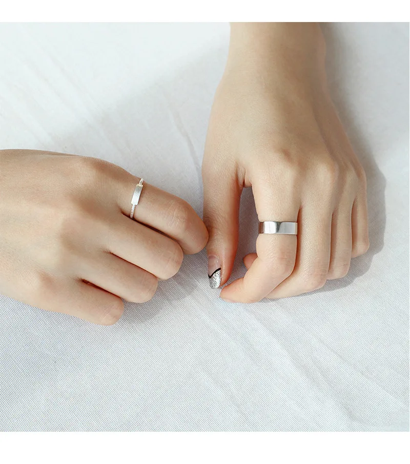 

DIEERLAN Bohemian Vintage 925 Sterling Silver Smooth Rings For Women Gifts Girls Open Retro Rings New Bridal Wedding Jewelry
