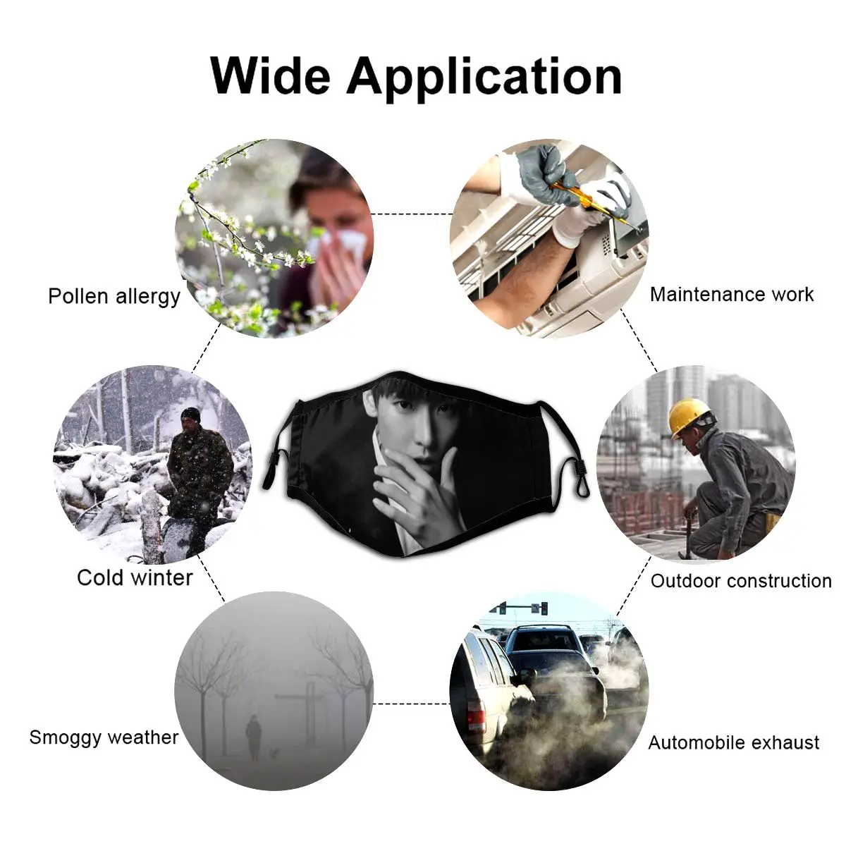 

Sf9 Mouth Face Mask Inseong Sf9 Facial Mask Kawai Funny with 2 Filters for Adult