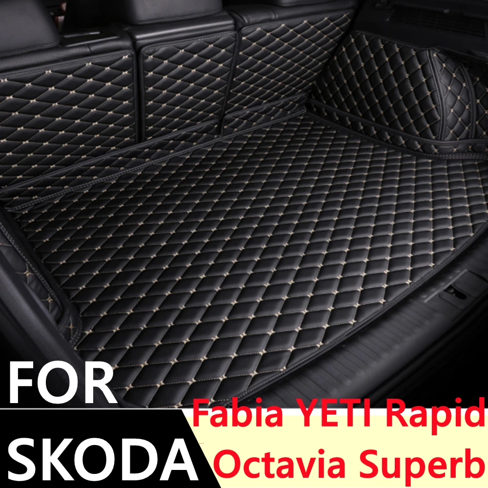 

SJ Custom Fit водонепроницаемый автомобильный коврик для багажника, задний поднос для багажника, Накладка для задней панели для Skoda Octavia Superb Fabia YETI...