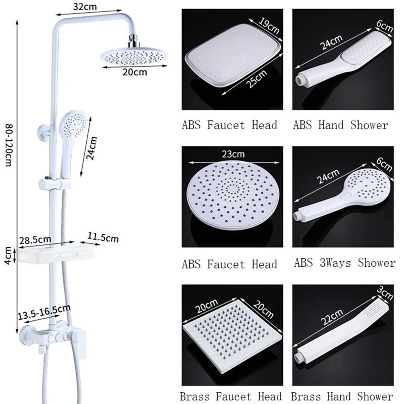 Кран-смеситель горячей и холодной воды для ванной комнаты белый ручной настенный
