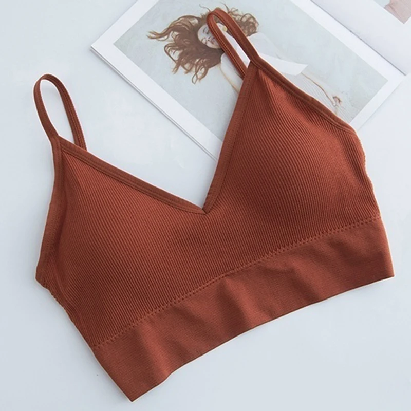 

Summer Sexy Anti-light Backless U-shaped No Steel Ring Beauty Back Tank Top With Chest Pad Strap Vest