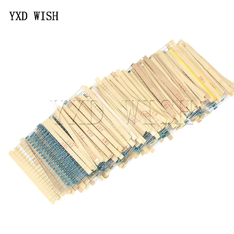 

3120pcs 1 ohm-10M Ohm 1/4W Resistance Metal Film Resistor Resistance Assortment Kit Set 1% Resistor Samples Pack DIY Electronic
