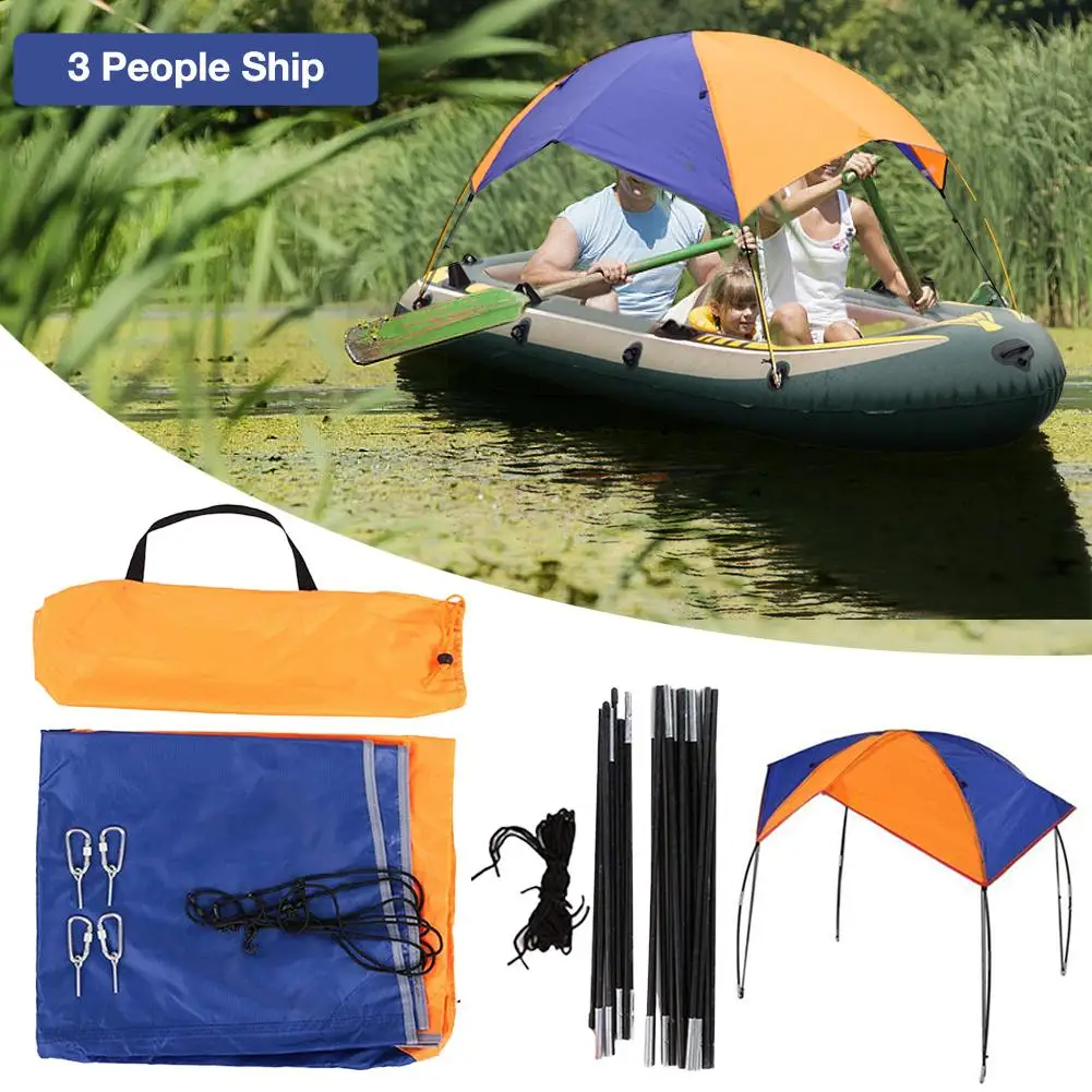 

Iatable Boat Tent Fishing Sunshade Rain Canopy Kayak Kit Sailboat Canopy Top Cover Folding Sunshade Boat Tent 295*137*43cm
