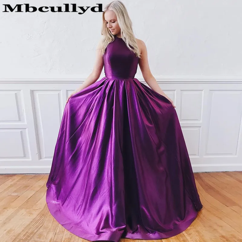 Mbcullyd фиолетовые атласные длинные вечерние платья 2019 официальные для выпускного