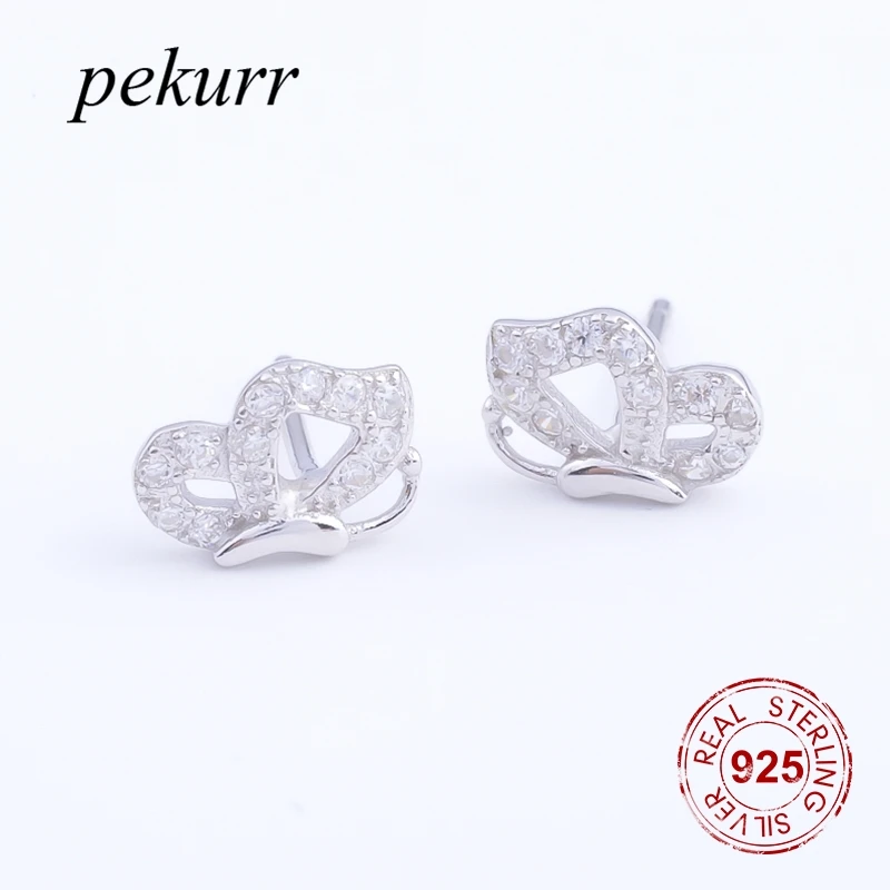 Pekurr 925 пробы Серебряный кубический цирконий Творческий полый винтажный