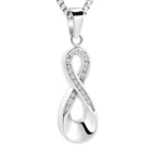 K9168 бесконечность, кремационные ювелирные изделия для золы, хрустальный кулон, медальон из нержавеющей стали, памятный сувенир, мемориальная урна ожерелья для золы