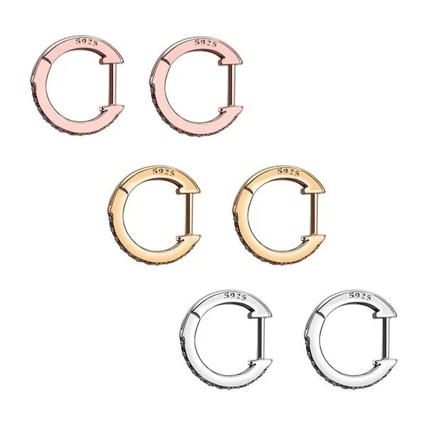 

Korean 14K Gold Plated Cubic Zirconia Cuff Earring Huggie Stud Small Hoop Statement Earrings for Women Wholesale