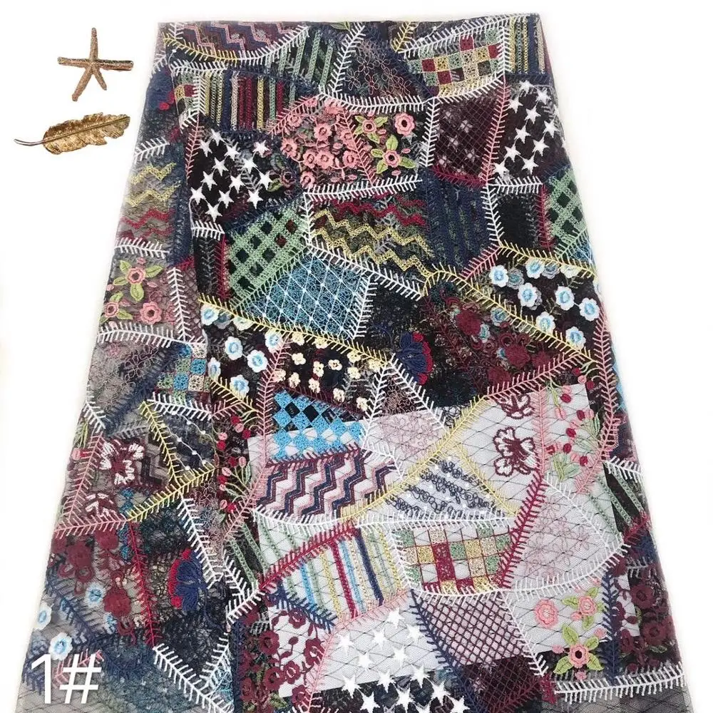 

Во французском стиле, высокого качества, кружевная ткань с вышивкой, 5 ярдов для банкетные модельные вечерние кружевной ткани HX-G1541