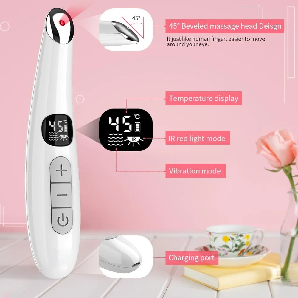 

2021 Electric Eye Massager Anti Wrinkle Eye Massage Anti Aging Eye Care LED Screen Hot Massage USB Rechargeable Massage Device