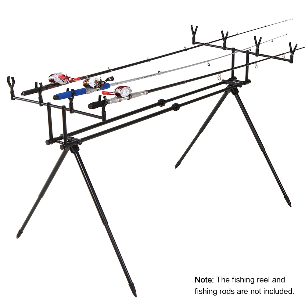 

Lixada Detachable Fishing Rod Stand Buzz Bar Pole Rest Head Folding Retractable Aluminum Alloy Fishing Rod Holder