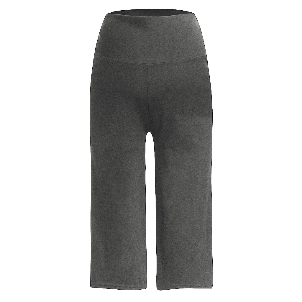 

2021 New Fashion Maternity Wear Easy Casual Pregnancy Clothes High Waisted Tummy Solid Cropped Pants Trousers For Pregnant Women
