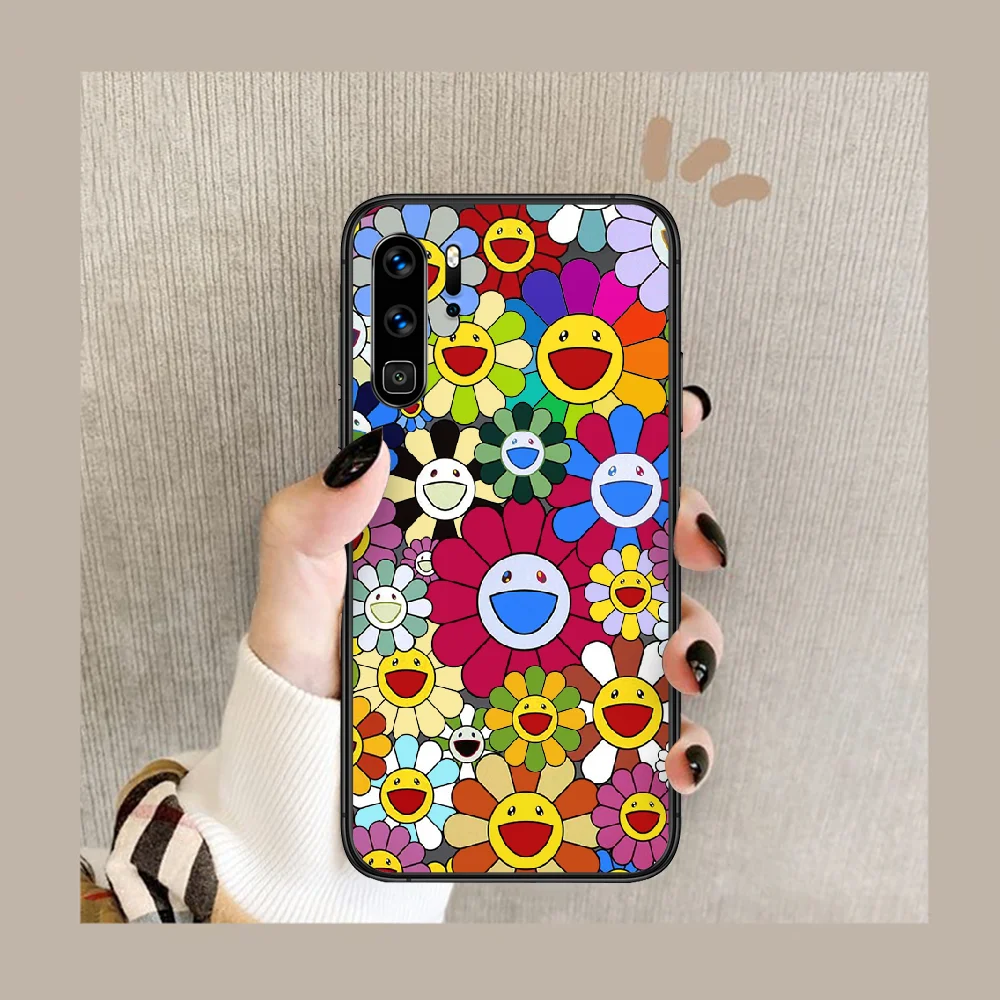 

Murakami Sun Flower Phone Case For Huawei P Mate 10 20 30 40 Lite Pro smart Z 2019 nova 5t black Back Fashion Waterproof