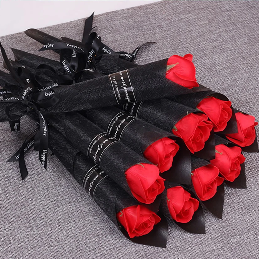 

Artificial Fake Flowers Soap Roses Bouquets Valentine Decorative Flower Wedding Floral Gift Vintage Decor Valentines Gift
