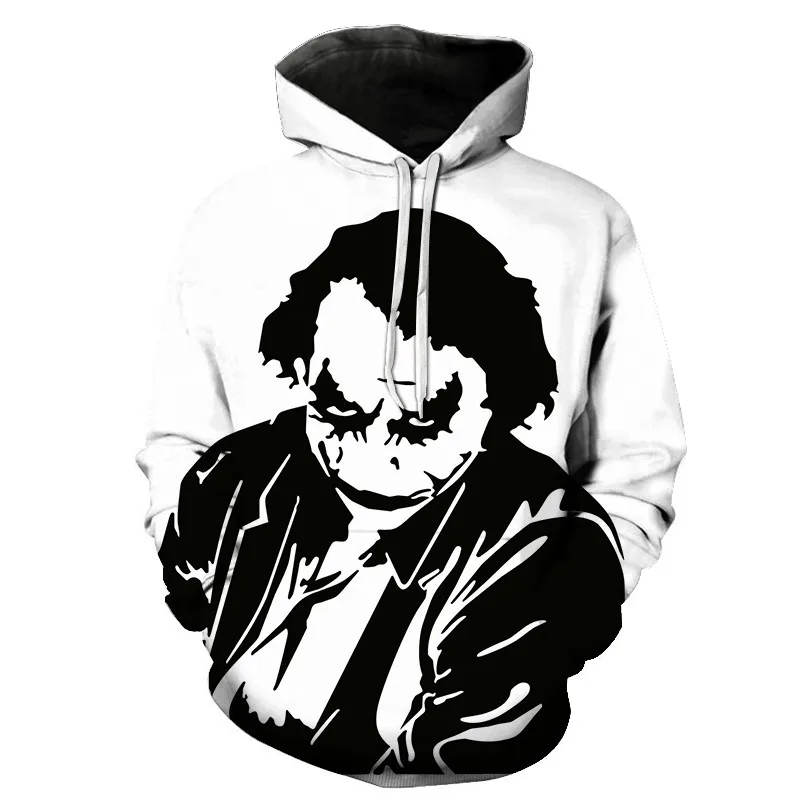 picture colour Joker Funny Hoodie Halloween Crazy Smile Pullover Long Sleeve Sweatshirt Fashion Stree Coats Cool Unisex Sportwear mens hoodies - Цвет: picture colour