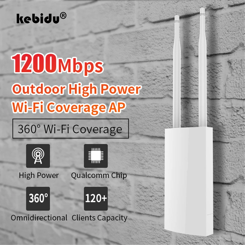 

1200Mbps Outdoor AP Wi-Fi Amplifier 2.4G&5Ghz High Power Wireless wi fi Router 500mW With 360-Degree Omnidirection Antenna