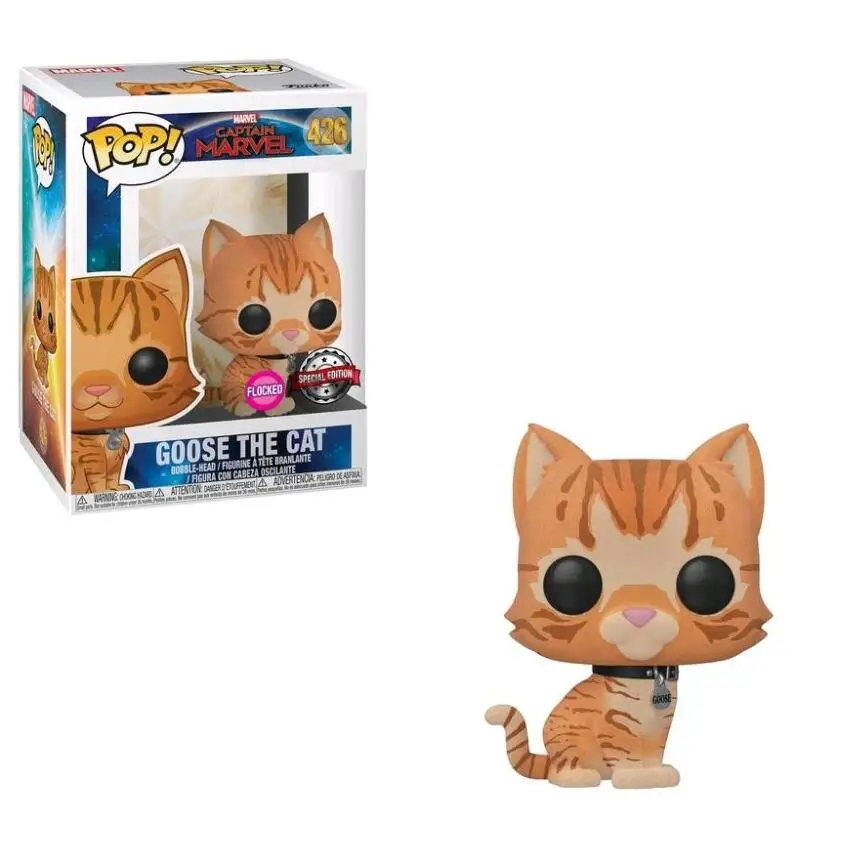 Funko POP Avengers 4 эндшпиль капитан Марвел Коллекционная модель игрушек гусиный Кот 426 #