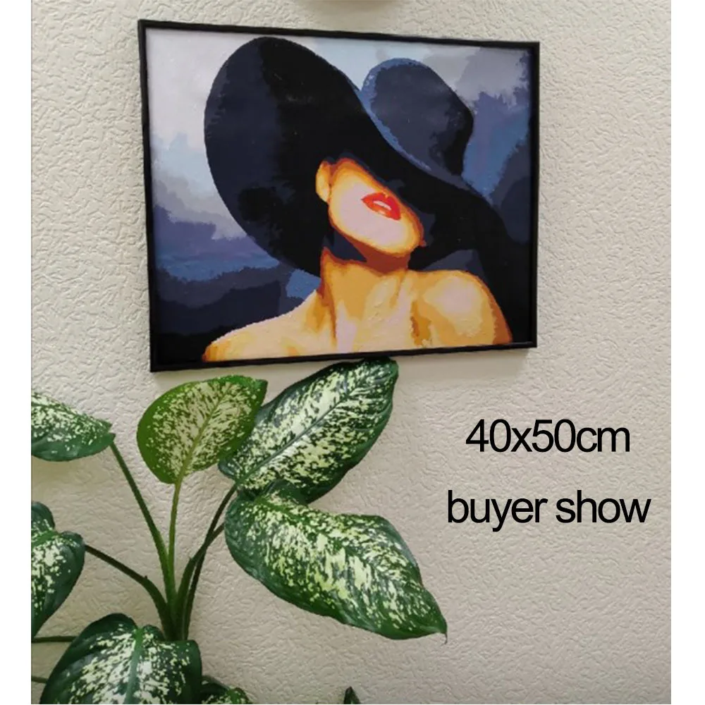

AZQSD DIY Painting By Numbers Adults Portrait Full Kits Oil Paint By Numbers Art Figure Drawing 50x40cm Home Decor