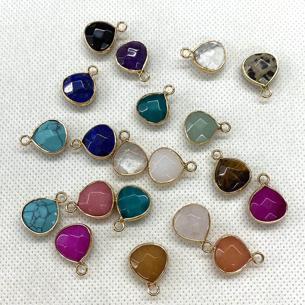 

5pcs/pack of Natural Stone Exquisite Pendant Oblate Tiger's Eye White Crystal DIY Jewelry Making Necklace Bracelet Size 13x17mm