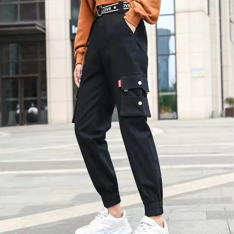 EACHIN женские свободные уличные штаны шаровары модные с высокой талией по