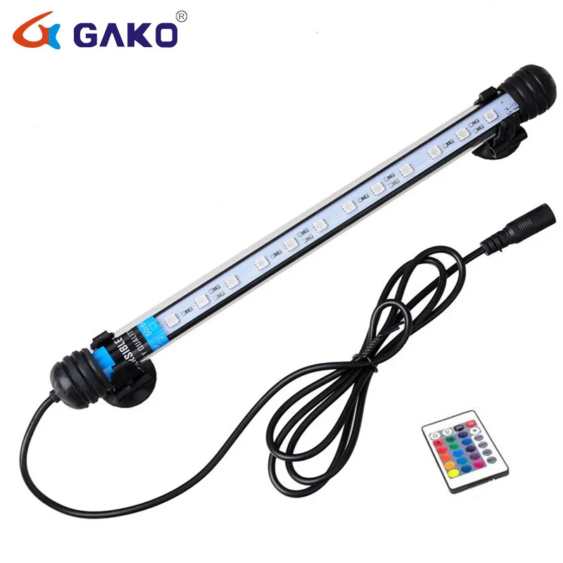Аквариумный RGB светодиодный светильник 28 см с дистанционным управлением