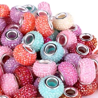 10pcs new ab color big round 5mm large hole european spacer beads fit pandora bracelet keychain curtains necklace jewelry making